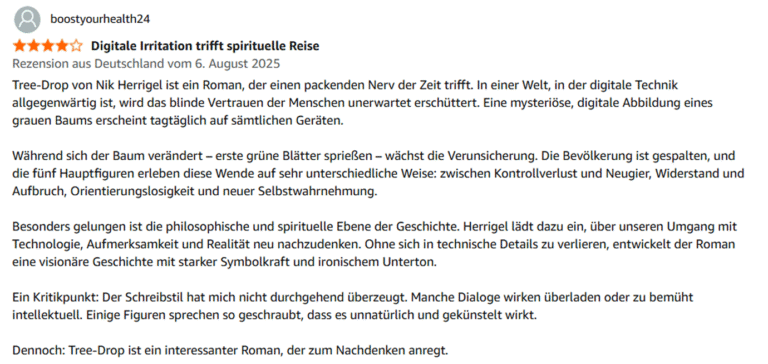 NetGalley Rezension Tree-Drop Der aschgraue Baum