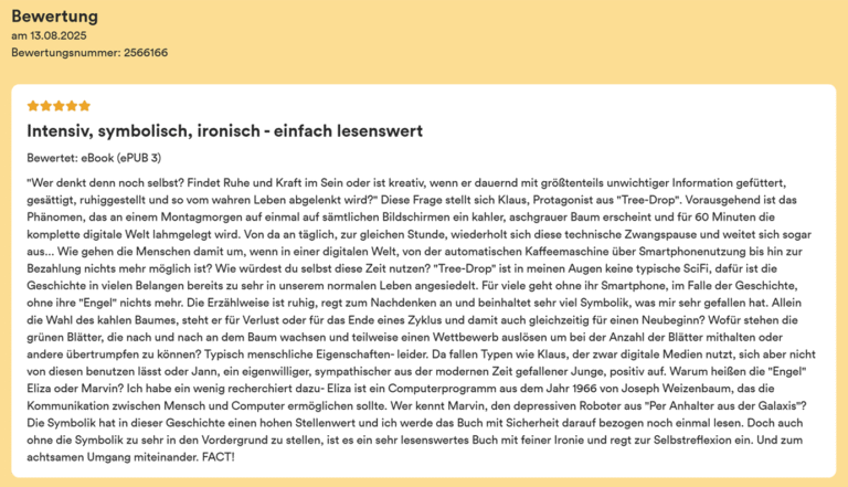 NetGalley Rezension Tree-Drop Der aschgraue Baum
