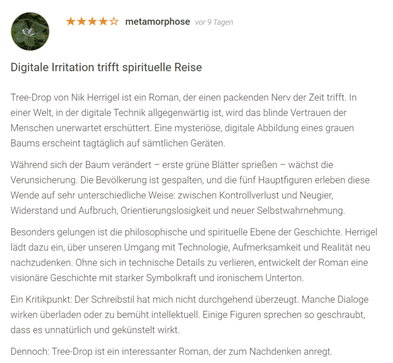 NetGalley Rezension Tree-Drop Der aschgraue Baum