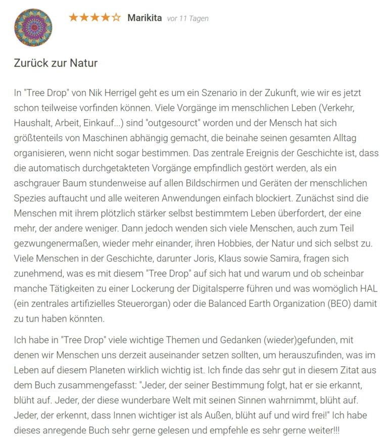 NetGalley Rezension Tree-Drop Der aschgraue Baum